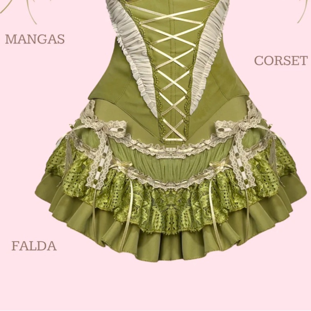 Luz Castillo Green Ruffle skort - Picture 2 of 3